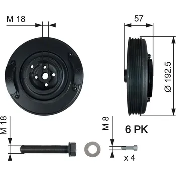 Řemenice, klikový hřídel GATES TVD1033A