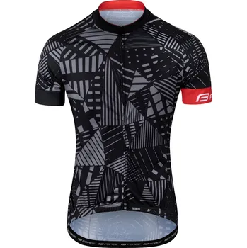 cyklistický dres Dres FORCE SHARD krátký rukáv, černo-šedý Velikost: S