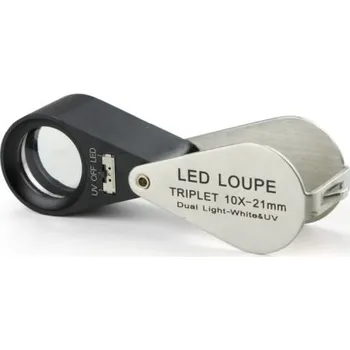 Lupa Skládací lupa 10x s LED osvětlením a UV osvětlením - EUROMEX Holland - PB.5034-LUV