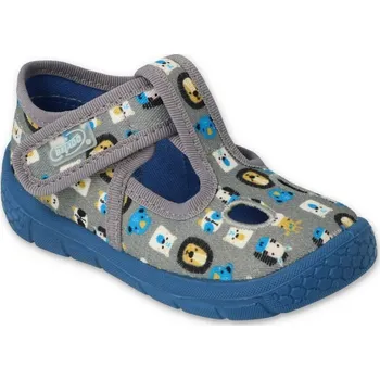 Chlapecké bačkory Bačkůrky botičky Befado Honey 533P020 modré zvířátka flexibilní lehké, suchý zip velikost: 20