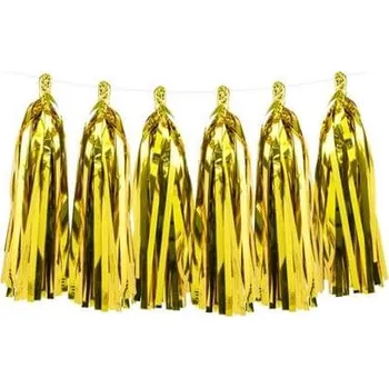 PartyDeco Girlanda střapce zlaté - 150 cm