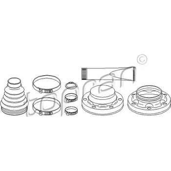 Hřídel nápravy Sada měchů, hnací hřídel HANS PRIES - TOPRAN 111 671