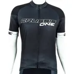 Cyklistický dres Crussis - ONE, krátký rukáv, černá-bílá 4XL