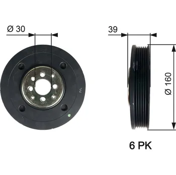 Řemenice, klikový hřídel GATES TVD1004