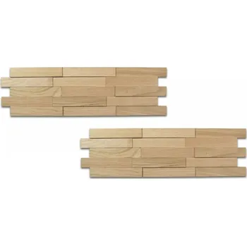 Obklad H MINI WOOD, DUB PŘÍRODNÍ, 5 řad, broušené lamely - balení obsahuje 2 kusy panelů (650 x 190 mm)