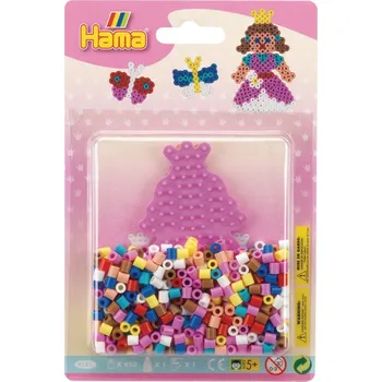 Dětské navlékací korálky Lowlands Zažehlovací korálky Hama Princezna 450ks + podložka na kartě 12x18cm
