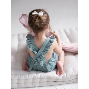 Dětský overall Roe Joe Roe&Joe Lněný overal - modrozelený Velikost: 92 / 2 roky