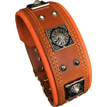 Obojek pro psa Bestia Collars Obojek pro psa Bestia Collar Eros hnědý Velikost: M - šířka 5 cm