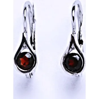 Náušnice Stříbrné náušnice přírodní granát - VE5 (Stříbrné náušnice s přírodním granátem)
