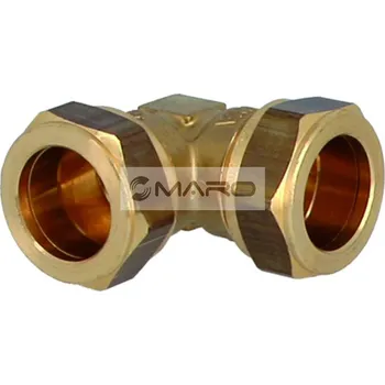 rozdělovač topení General Fittings Koleno svěrné mosazné pro Cu trubky pro vodu, topení, plyn 12 x 12 mm, 1N0020H121200A