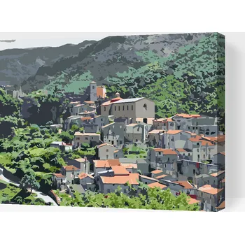 Malování podle čísel - Tropea Kalábrie 2 Velikost: 30x40cm, Rámování: Pouze srolované plátno