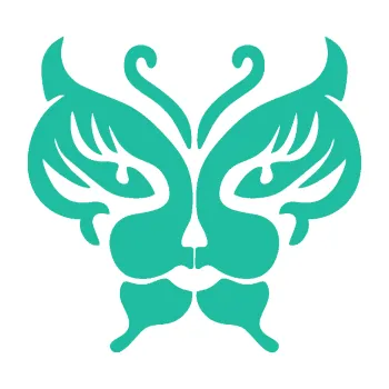 Samolepící dekorace Motýl 016 kočičí obličej (25 - tyrkysová) SAMOLEPKA NA AUTO, NÁLEPKA, FÓLIE, POLEP, TUNING, VLASTNÍ TEXT, TISK, AUTOSAMOLEPKY.cz, POLEPY, OBRÁZEK, LOGO, 3D STICKERS