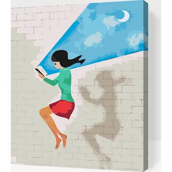 Malování podle čísel - Četba Velikost: 30x40cm, Rámování: Pouze srolované plátno