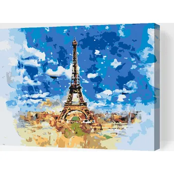 Malování podle čísel - Paříž Velikost: 30x40cm, Rámování: Pouze srolované plátno