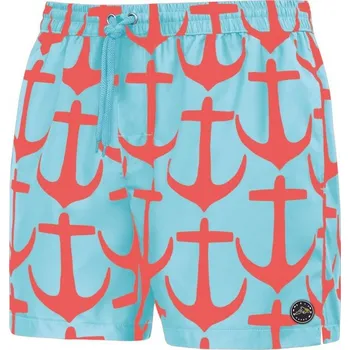 Dámské plavky Pánské plavkové kraťasy Happy Self SM29-22 sv. modrá-vzor - Self L