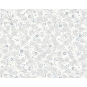 Tapeta Vliesová tapeta drobné květy a listy - šedá, modrá 4002391111 (0,53 x 10,05 m) A.S.Création