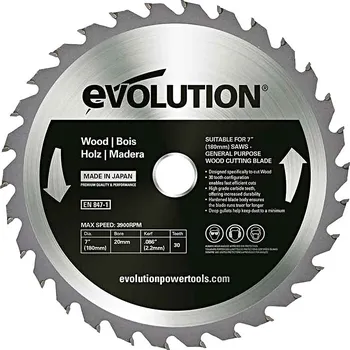 Pilový kotouč EVOLUTION EV018030 180x20mm (30Z) pilový kotouč na dřevo