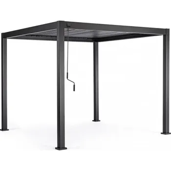 Pergola BIZZOTTO Antracitová hliníková pergola s uzavíracími lamelami OCEAN 3x3 m 0795771