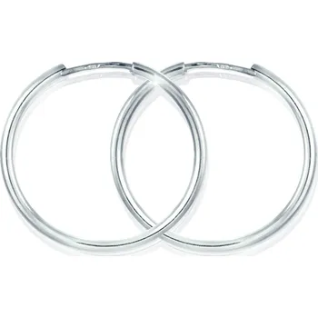 Náušnice GEMMAX Zlaté náušnice Kruhy hladké, bílé zlato Ø 20 mm – zlatý šperk ryzosti 585/1000 v Dárkovém balení s Certifikátem GLEWN-20-63441