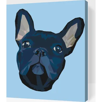 Malování podle čísel - Francouzský buldoček 4 Velikost: 30x40cm, Rámování: Pouze srolované plátno