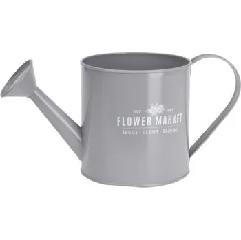 Květináč Konvička Flower market šedá 13x13x27,5 cm (133797 041 FZ1000500 konev šedá plech)
