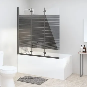 Skládací sprchová zástěna ESG 130 x 130 cm 3 panely černá