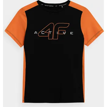 Chlapecké tričko 4F 4FJSS23TFTSM167 DEEP BLACK Dětské tričko EU 134/140