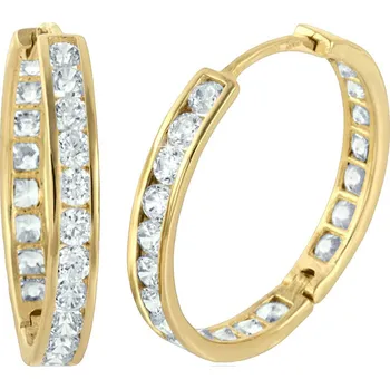 Náušnice GEMMAX GLEYB2131 Třpytivé náušnice Kruhy ze žlutého zlata se zirkony Ø 20 mm – zlatý šperk ryzosti 585/1000 v Dárkovém balení s Certifikátem GLEYB-20-21311