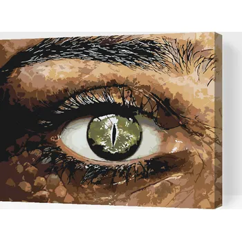 Malování podle čísel - Krokodýlí oko Velikost: 30x40cm, Rámování: Pouze srolované plátno