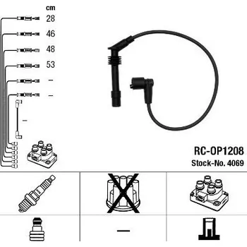 Zapalovací kabel Sada kabelů pro zapalování NGK 4069