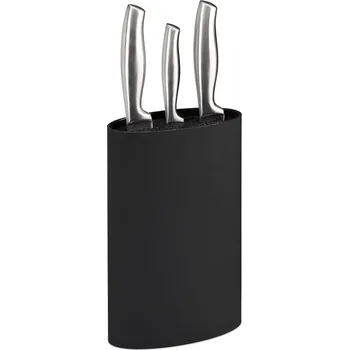 Stojan na nože Blok na nože oválný černý - Relaxdays (Stojan na nože oválný černý - Relaxdays)