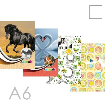 Sešit Památník Junior A6, 90g, 56 listů, čistý, mix motivů
