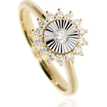 Prsten Zlatnictví Helios Kombinovaný zlatý prsten s Diamanty