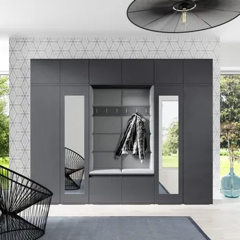 Předsíňová stěna Předsíňová stěna Emi 17 - grafit Barva panelů: Šedá - Trinity 14