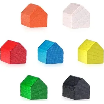 Příslušenství k deskovým hrám Dřevěný žeton - Domeček, barva černá