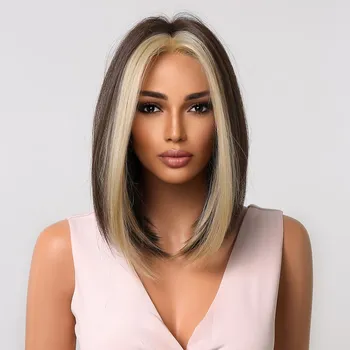 Paruka Hnědá paruka s blond melírem Artemis