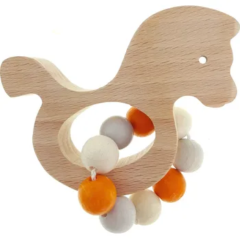 Hračka pro kojence Hess Chrastítko koníček Natur oranžový