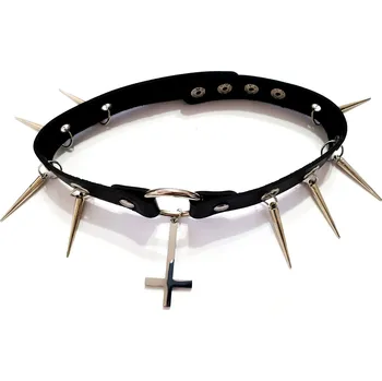 Náhrdelník Obojek - Inverted Cross - hroty