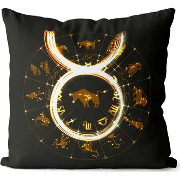 Dekorativní polštářek Polštář 40 x 40 cm - Symbol znamení Býk (21.4. - 21.5.)