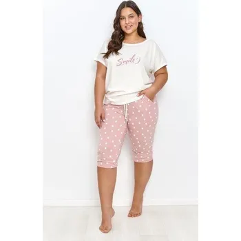 Dámské pyžamo Taro, dámské pyžamo 2919-Chloe, krátký rukáv, smetanová, vel. XXL