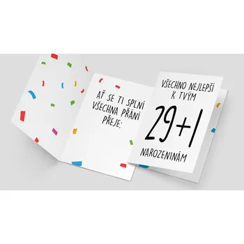PartyWorld Přání - Všechno nejlepší k tvým 29+1 narozeninám