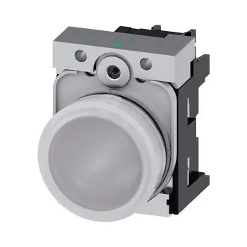 modulární přístroj a rozvaděč SIEMENS Signálka 22 mm, kulatá, kov, s vysokým leskem, bílá, čočka, hladká, AC/DC 24V 3SU1152-6AA60-1AA0