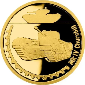 Sběratelství Zlatá mince Obrněná technika - Mk IV Churchill proof