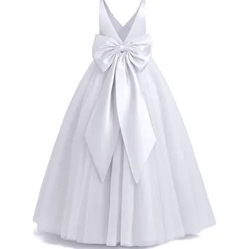 Dívčí šaty Čína Dívčí elegantní šaty mix barev s MAXI mašlí Barva: Bílá, Velikost: 120 (5T)