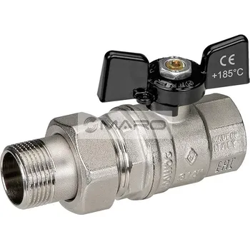 Vodovodní kohout Bugatti Kohout kulový Oregon 185°C se šroubením, s motýlem FM 3/4", PN64, 03220032