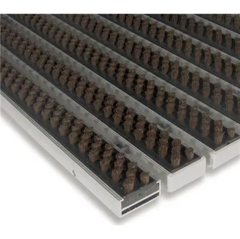 Rohožka Hnědá hliníková čistící kartáčová venkovní rohož Alu Super - 150x100x1,7cm 80001278