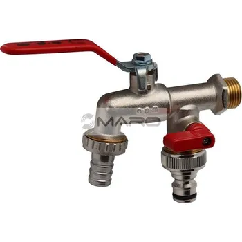 Vodovodní kohout Kohout kulový zahradní dvojitý s pákou M 1/2", 198/D