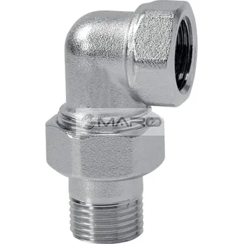 Fitinka Novaservis Šroubení topenářské mosazné, rohové s plochým těsněním 1/2", niklované, FT212/15