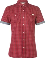 Lee Cooper Short Sleeve Gingham Shirt červená/černá 2XL