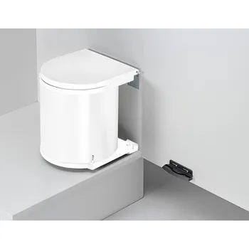 Odpadkový koš Rondo 2, Otočný odpadkový koš na dvířka, bílá